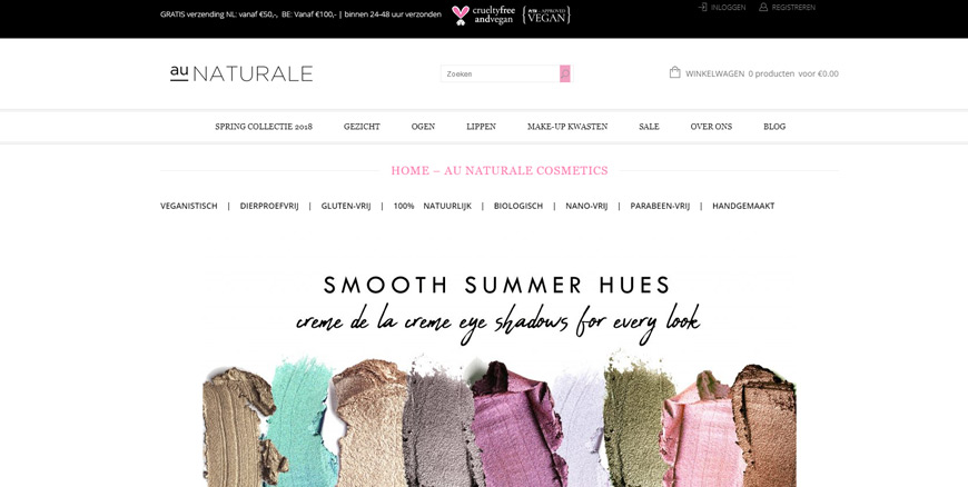 Google Shopping installatie, SEO, SSL en website verbetering in Zwolle voor AU NATURALE COSMETICS